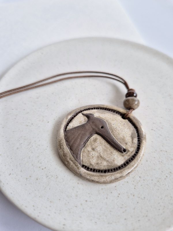 Ceramic whippet pendant