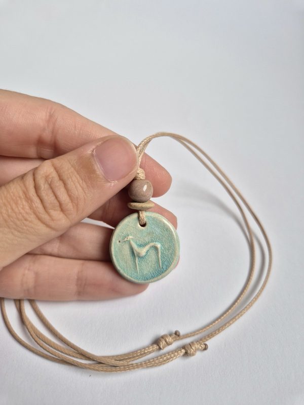 Ceramic whippet pendant
