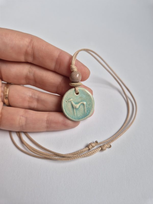 Ceramic whippet pendant
