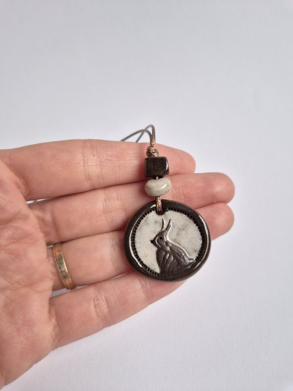 Ceramic bunny pendant
