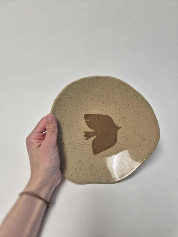 Ceramic plate bird