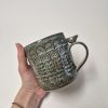 Big textured mug with bird