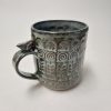 Big textured mug with bird