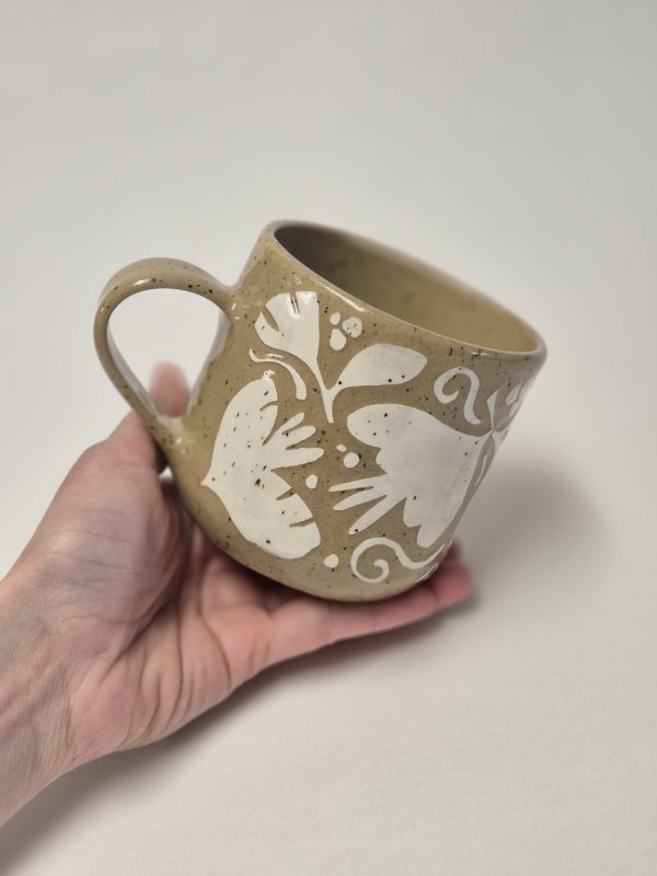 Ceramic sgraffito mug