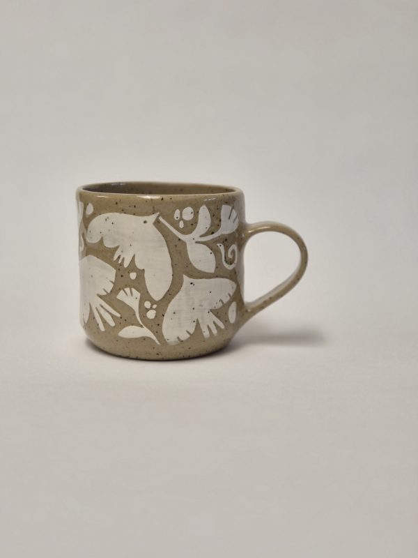 Ceramic sgraffito mug