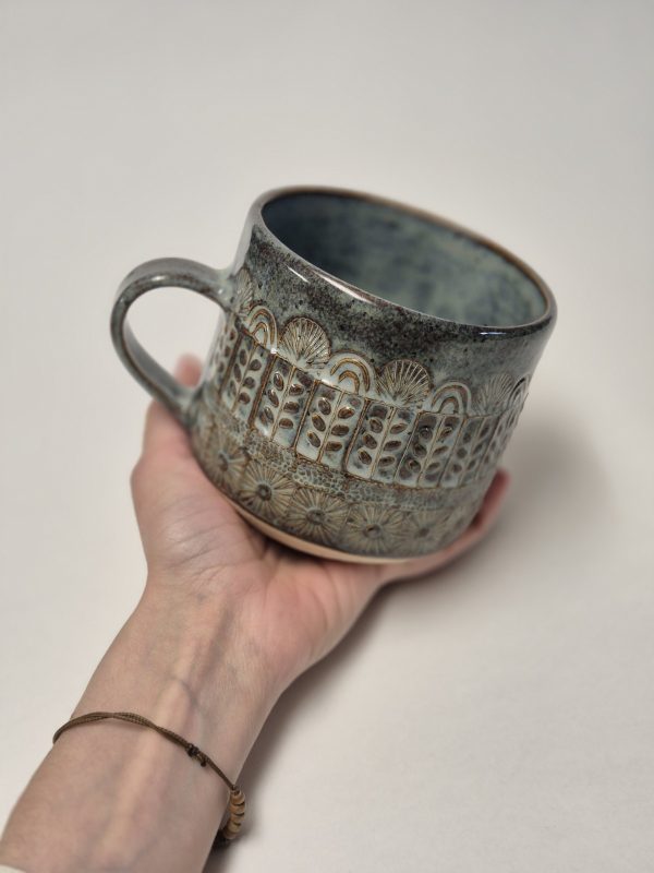 Big blue textured mug