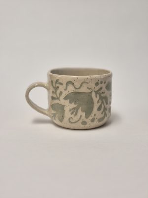 Ceramic sgraffito mug