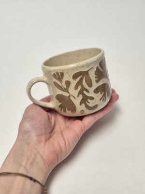 Ceramic sgraffito mug