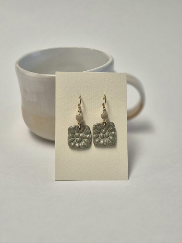 Rustic ceramic earrings