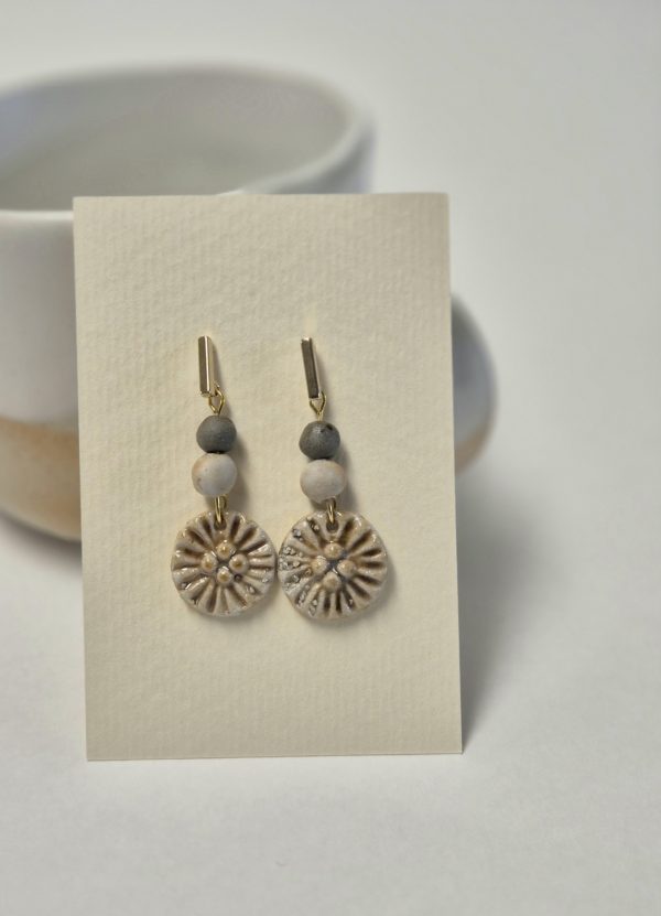 Wood fired drop earrings