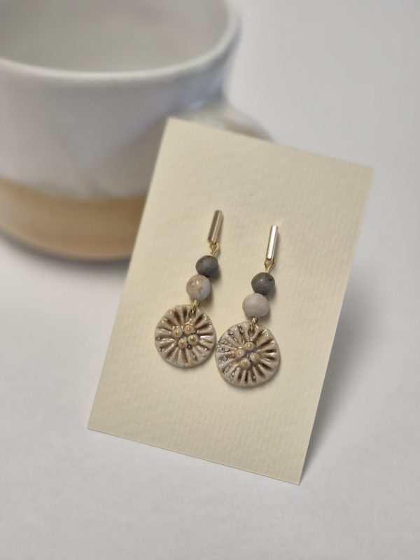 Wood fired drop earrings