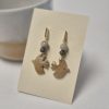 Wood fired bird earrings