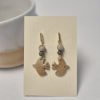 Wood fired bird earrings