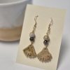 Wood fired ginkgo earrings
