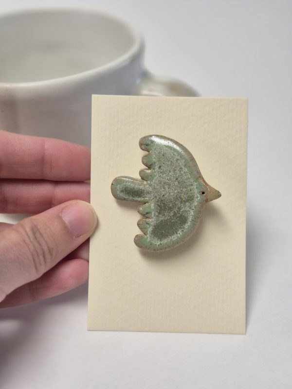 Rustic stoneware brooch