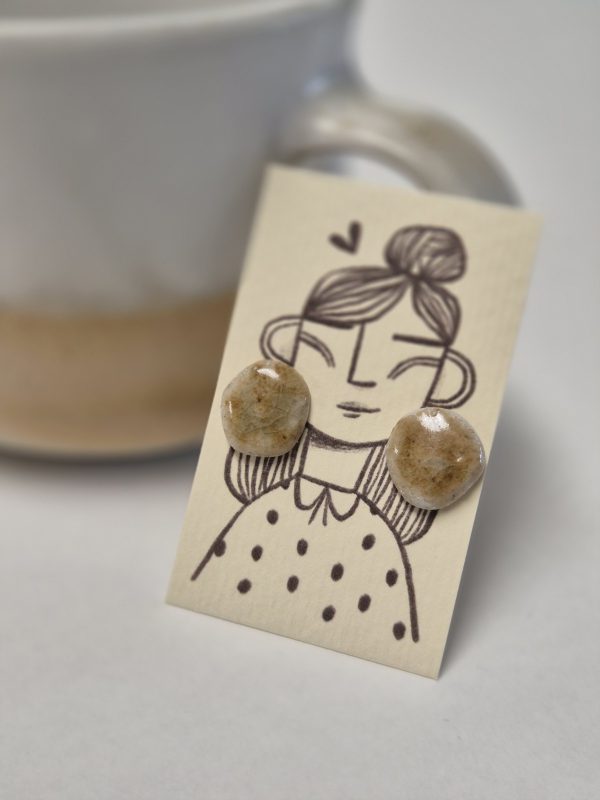 Wood fired stud earrings
