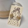 Wood fired stud earrings
