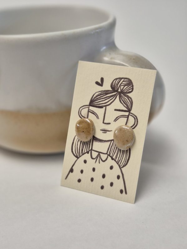 Wood fired stud earrings