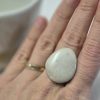 Wood fired ceramic ring in white