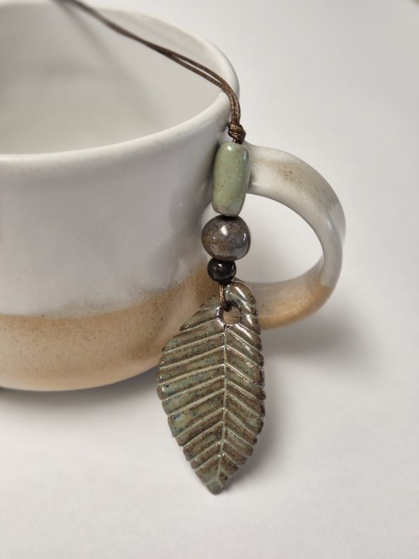 Ceramic leaf pendant