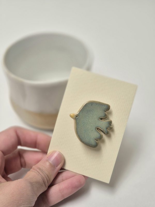 Ceramic brooch bird