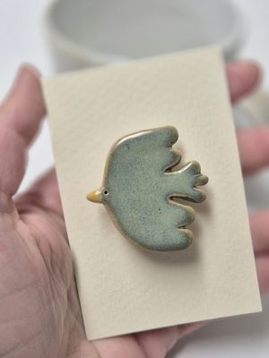 Ceramic brooch bird