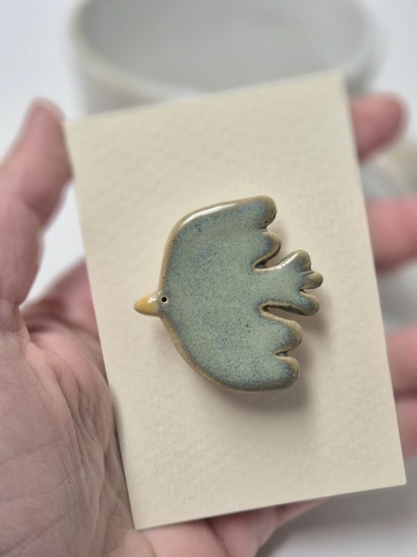 Ceramic brooch bird