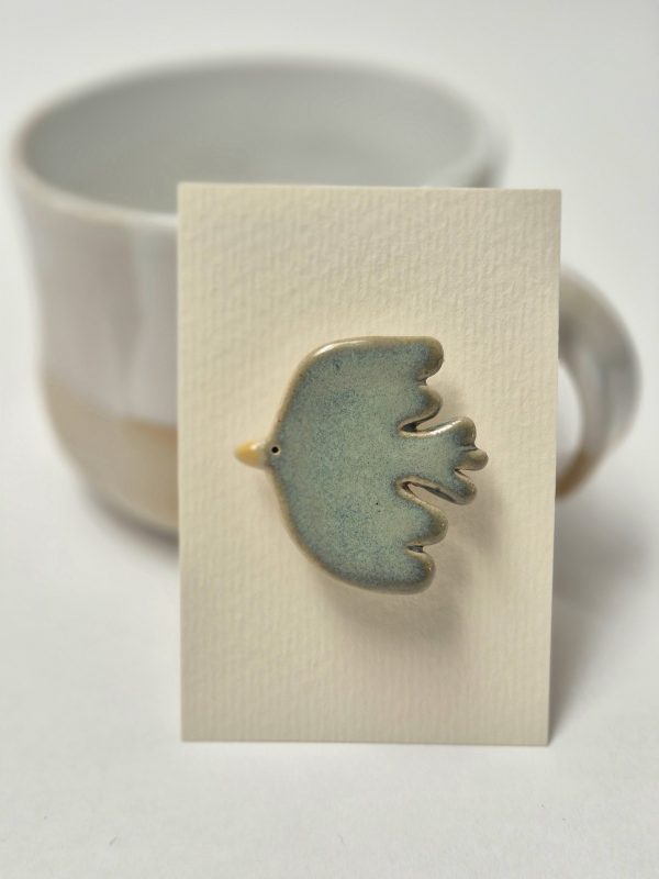 Ceramic brooch bird
