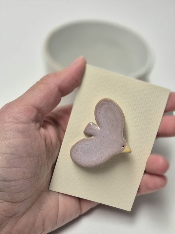 Ceramic brooch bird