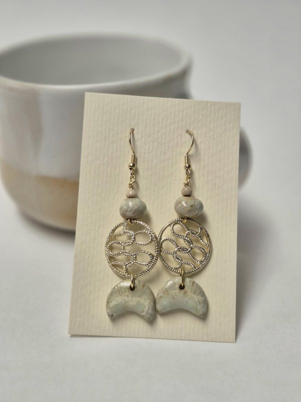 Ceramic vintage statement earrings