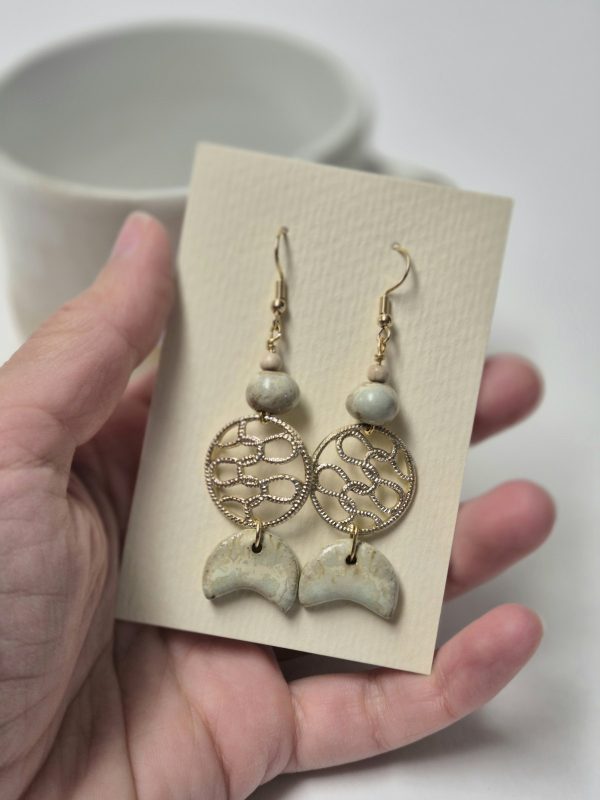 Ceramic vintage statement earrings