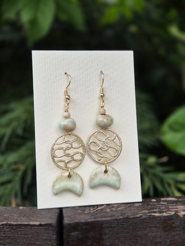 Ceramic vintage statement earrings