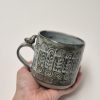 Textured blue mug