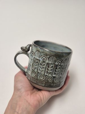 Textured blue mug