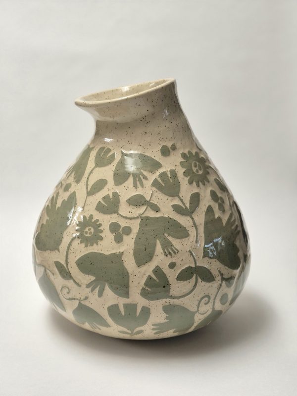 Ceramic sgraffito vase